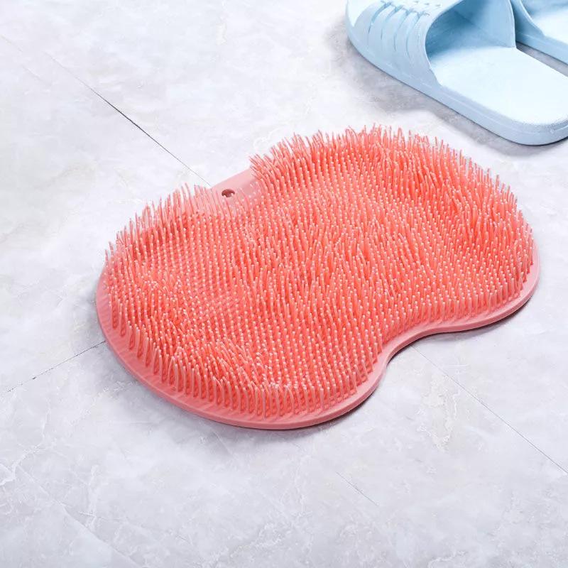 Foot Wash Brush Rub Back with Sucker Brush Bathroom Tool Foot Massage Pad Shower Massage Mat Exfoliating Bath Pad Bath Sponge