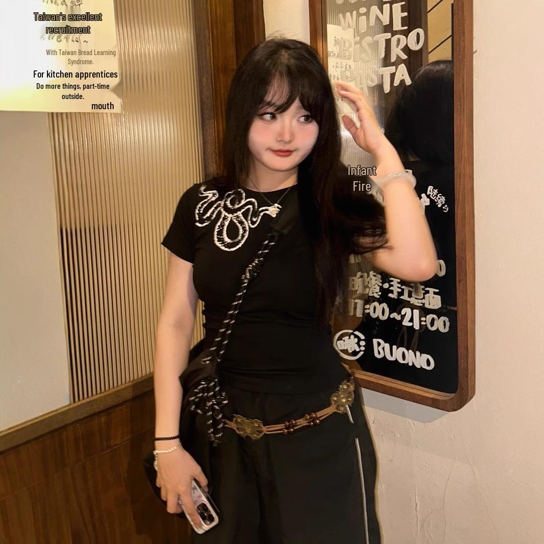 

Women s Slim Fit Snake Print Short Sleeve T-shirt - Trendy Summer Top XL Premium