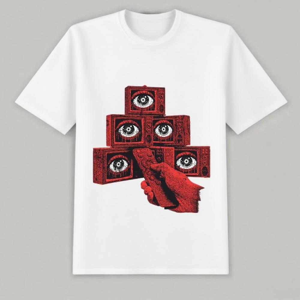 Short-sleeved Art Breathable Daily Style Trend Printing Cotton Women's T-shirt Emerging New Street Style Couple Tide Brand Tops