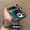 Abstract Oil Painting Phone Case for iPhone 17 16 15 14 13 12 11 Air Pro Max Plus Colorful Silver MagSafe Cover