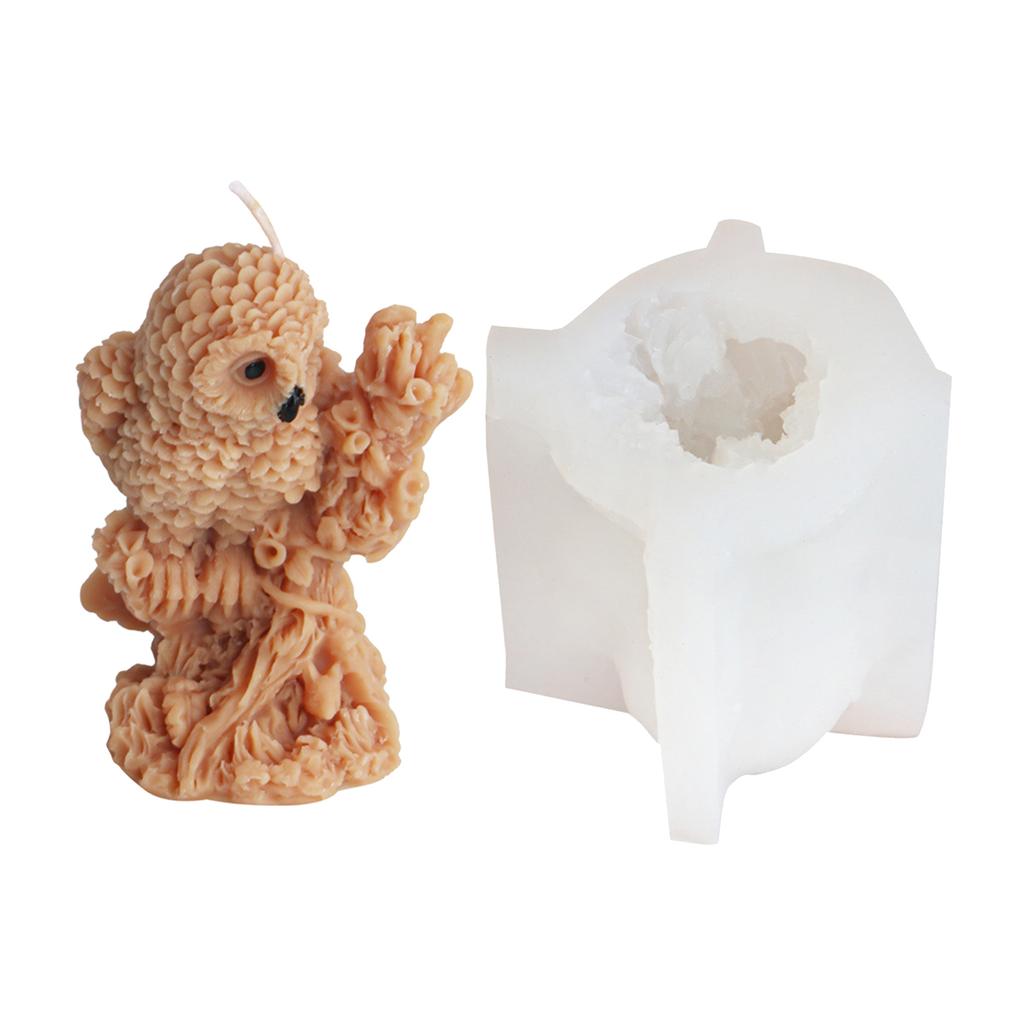 Solidna silikonowa forma na świecę w kształcie sowy Łatwa w użyciu silikonowa forma na świecę w kształcie sowy do wyrobu czekolady i świec