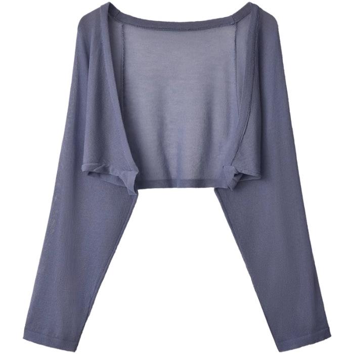 2023 Women's White Ice Silk Sun Protection Cardigan with Camisole Dress