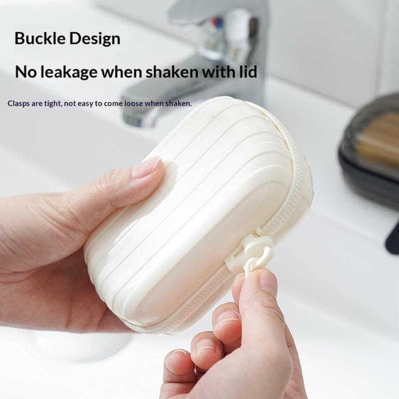 Plastic Soap Holder with Secure Zippered Closure Leak Prevent Drain Design Soap Case for Travel Gym Keeping Soap Drying