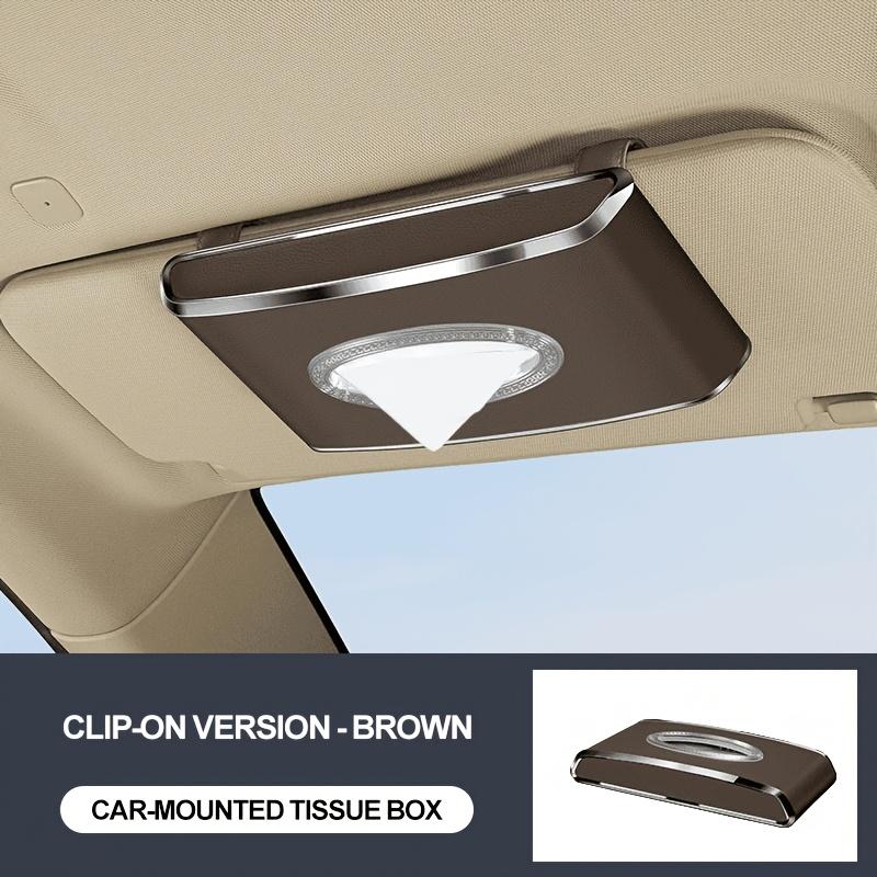 Faux Leather Car Tissue Box with Non-Slip Base Design, Essential for Various Vehicle Types, Enhances The Interior Aesthetics, Easy To Clean
