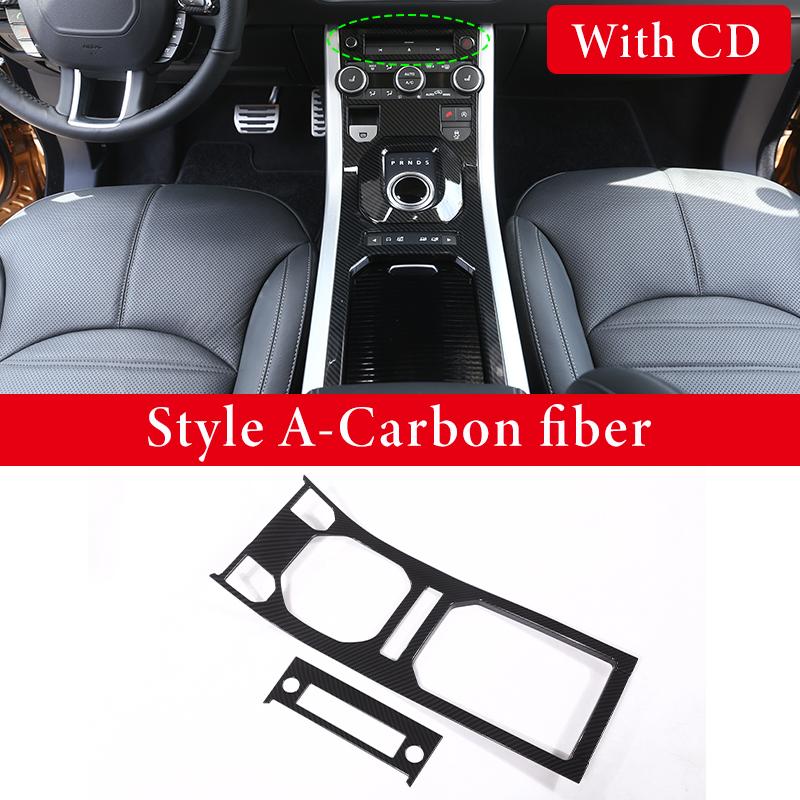 For Land Rover Range Rover Evoque 2011-19 ABS Chrome/Carbon Fiber Center Control Panel Cover Decorative Sticker Car Accessories