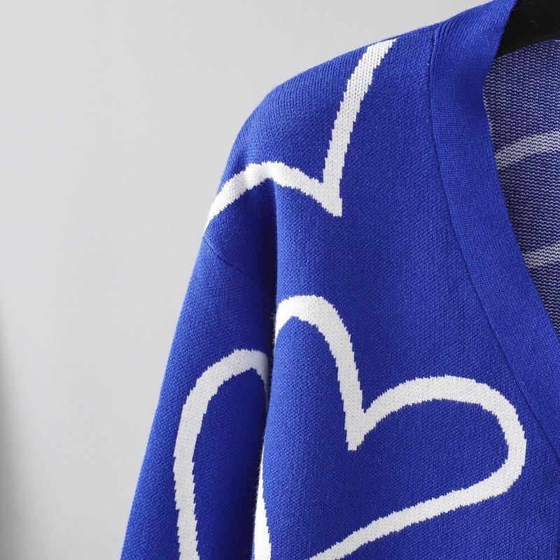 2023 Fall and Winter New Women's Knit Sweater Sweater Love Short Cardigan Jacket