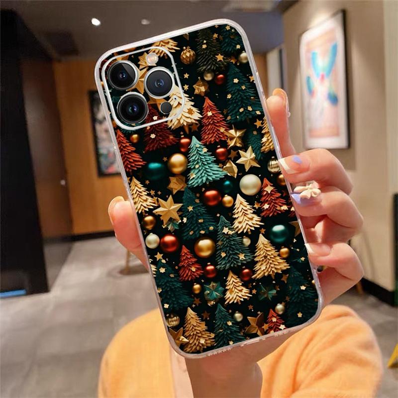 Merry Christmas Tree Phone Case Carcasa Funda For iPhone 17 Pro Max Air 16 15 14 13 Pro Max 15 16 Pro 15Plus Case