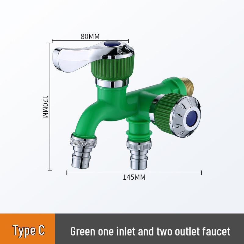 Dual-Head Multi-Function Washing Machine Faucet: 3-Way, Single Cold, Quick Open