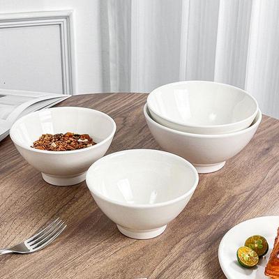 Ins-Stil Weiße Keramik Hochtemperatur Reis- & Ramen-Schüssel