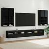 TV Wall Shelf Set 7 pcs Black Oak Effect Wood Based Panel