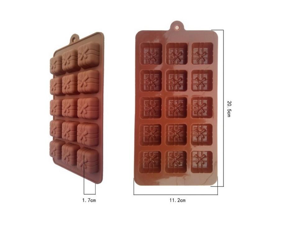 1 Pcs Chocolate Mold Christmas Gift Box Silicone Candy Mould 15 Cavity Bakery Tool DIY Dessert Accessories Baking Tools