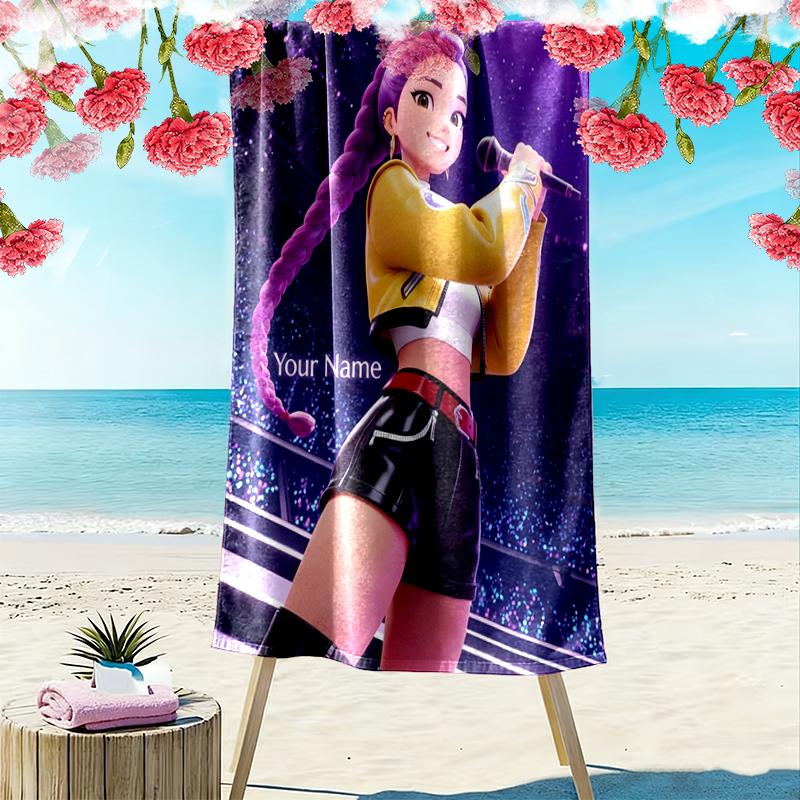 Custom NameGirl Singer Concert Beach Towel Soft Microfiber Summer Towel Quick Dry Absorbent Towel for Beach Swimming Pool Travel