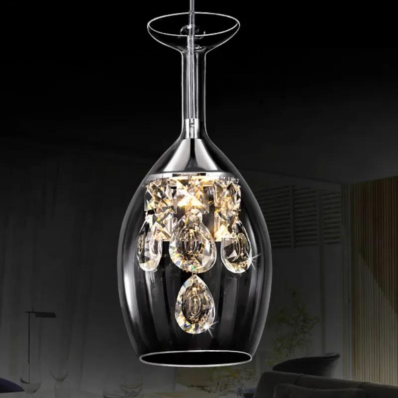 American LED Crystal Restaurant Lampshade Bar Table Single Head Creative Personality Simple Postmodern Pendant Lights WF1016