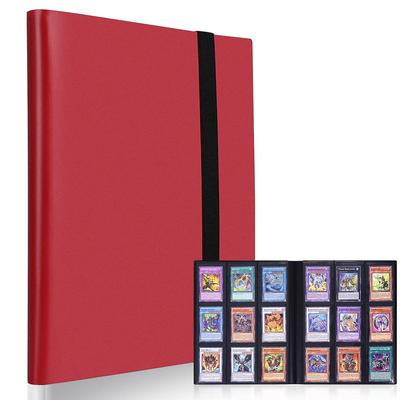 קובץ כרטיסים קלסר כרטיסים קובץ מדבקות 9 כיסים מכיל 360 כרטיסים הכיסוי מחומר PP כריכה עם גומייה דפי כרטיסים לאיסוף כרטיסי משחק אחרים (9