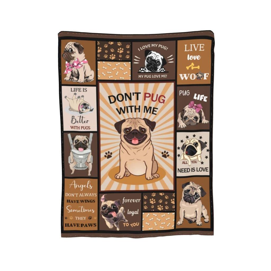 Pug flannel blanket super soft blanket suitable for sofa sheets bedspreads direct supply