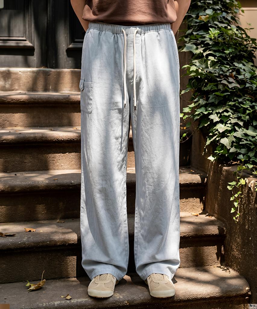 WV PROJECT Day Light Elastic Waist Pants Light Blue Jilp7859