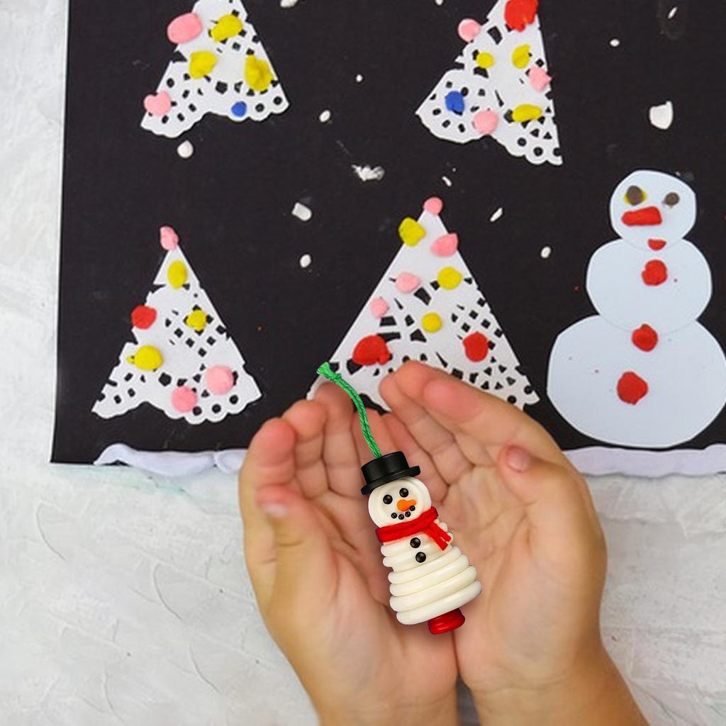 Funny DIY Christmas Button Craft Kit Snowman Santa Claus Christmas Tree Pendant Ornament Pendant Decorations Festival Gifts