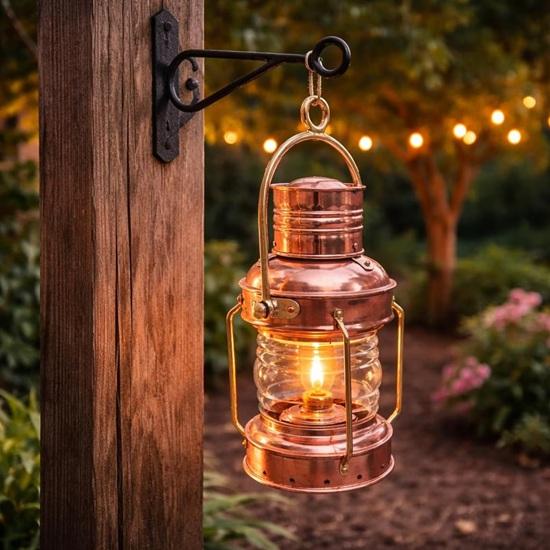 Copper Brass Ship Lantern Nautical Oil Lamp 35.56 Cm Christmas Festive Housewarming Home Office Decor Wedding Anniversary Gift