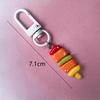 Funny Barbecue Keychain Creative Simulation Food Keyring Mini Meat Skewer Model Pendant Bag Hanging Ornament Gifts