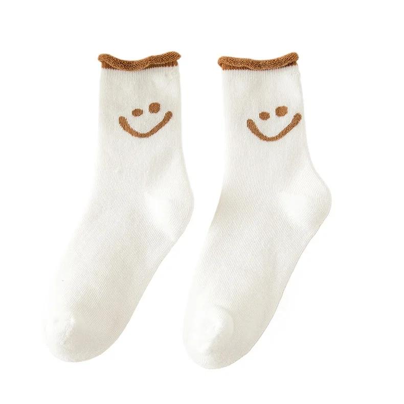 1-10 PairesChaussettes Chaudes Épaisses en Polaire pour Femmes Automne Hiver Chaussettes en Coton Éponge avec Doublure Peluche Mi-Mollet Style Japonais Chaussettes d'Intérieur