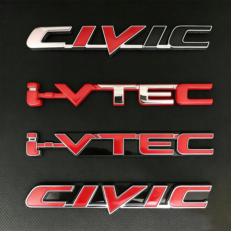 Honda Car Rear Trunk Metal Label Sticker For Honda Civic Accord City CR-V Jade Fit Odyssey Hybrid Car Accessories Clvlc Ivtec