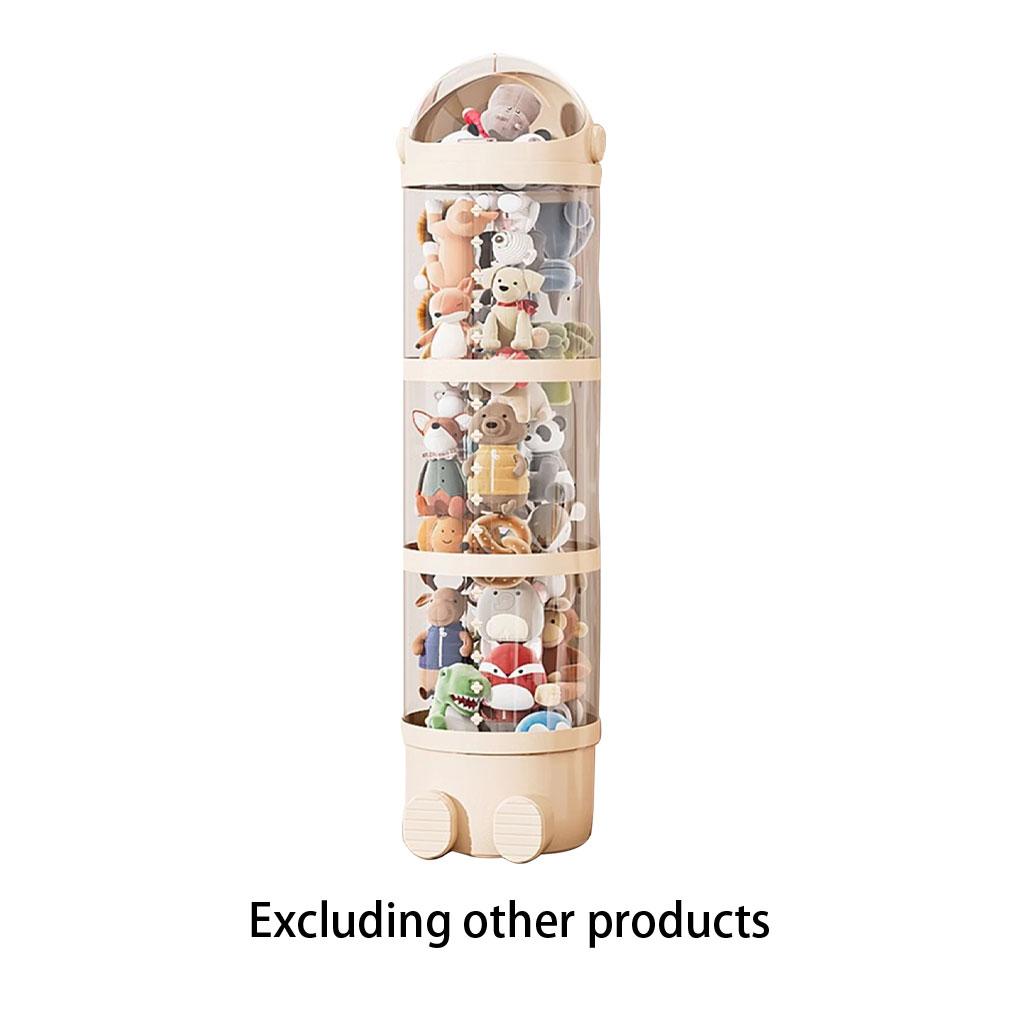 Plush Doll Storage Tube 4layer Stuffed Animal Storage Toy Display Transparent Stuffed Doll Storage Bucket Organizer Living Room