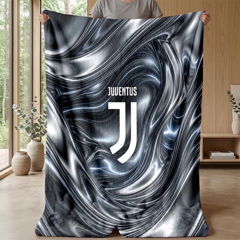 Juventus FC Themen-Decke Weiche Flanell-Decke Plüsch-Überwurf Gemütliche Sofa-Bett-Decke für Wohnkultur