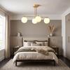 Modern Pendant Light With 4 Globe Shades Height Adjustable And 350 Degree Rotatable White