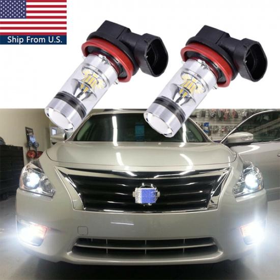 For Nissan Maxima Altima Rogue Pathfinder Front Fog Light 6000K White LED Bulbs
