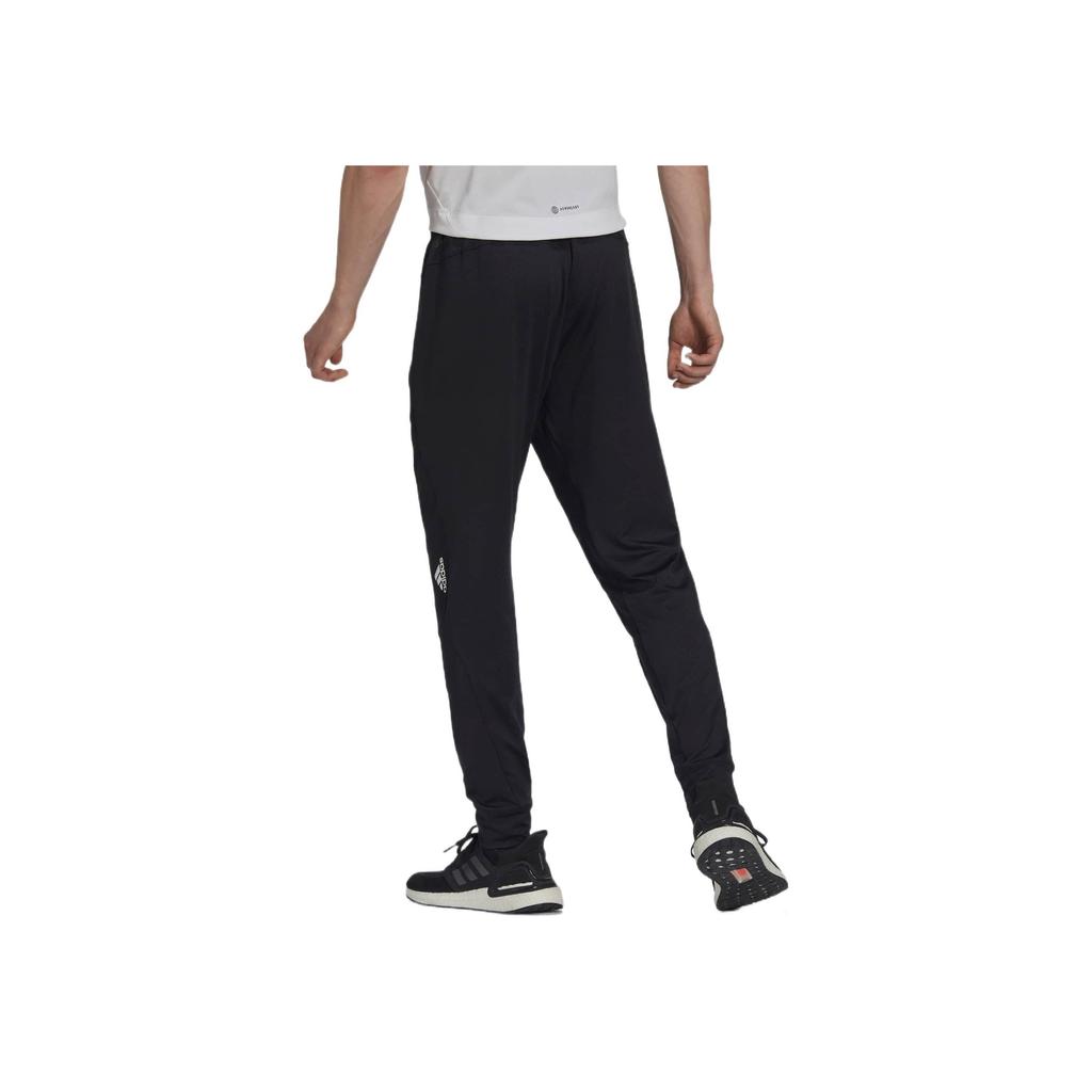 adidas Solid Color Logo Print Fitness Sports Long Pants Men Bottoms Black HL8771