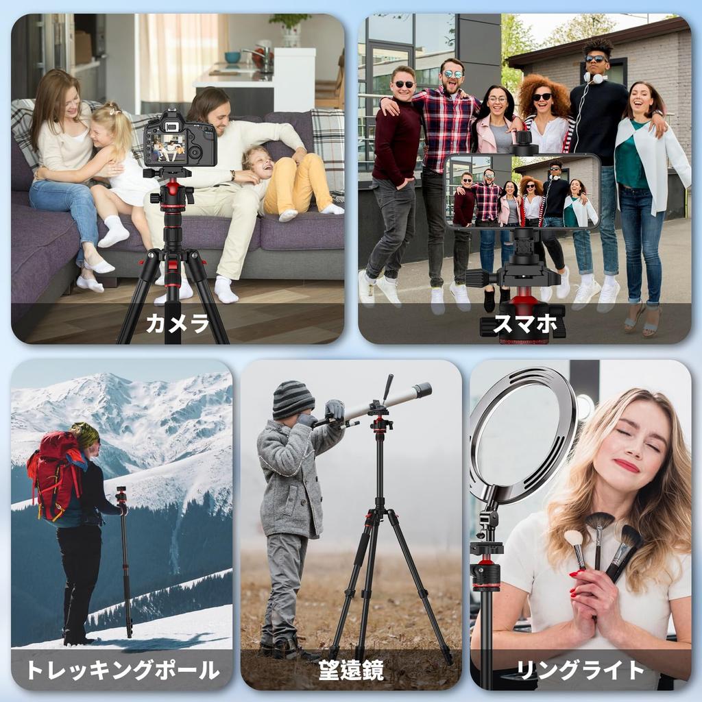 XXZU Camera SLR Smartphone Video Travel Quick Panoramic Ball Reversible Center Storage Case 10kg Load Compatible with Digital and Smartphones Tripod,