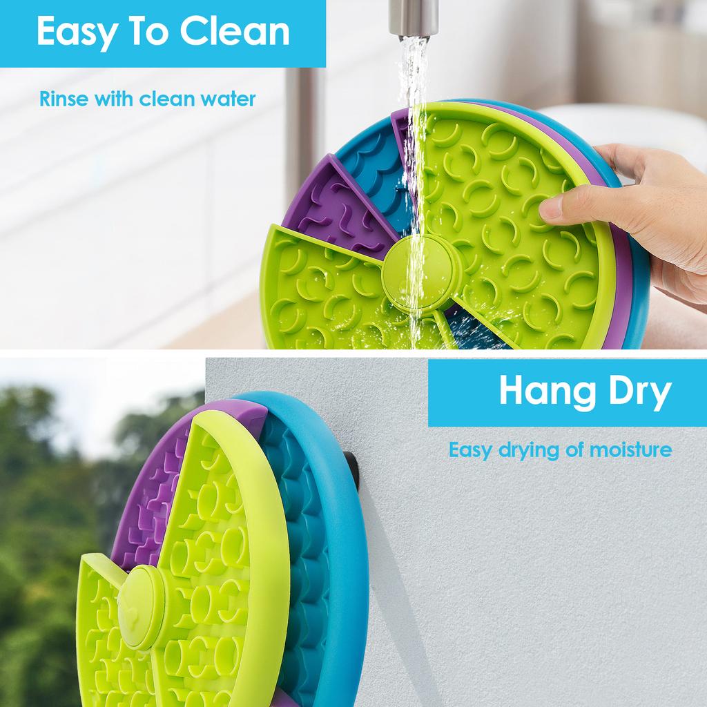 Dog Puzzle Slow Feeder PP Pet Slow Food Bowl with Toothbrush Set Smooth Round Slow Feeder Bowl Anti-anxiety Dog Feeder Bowl