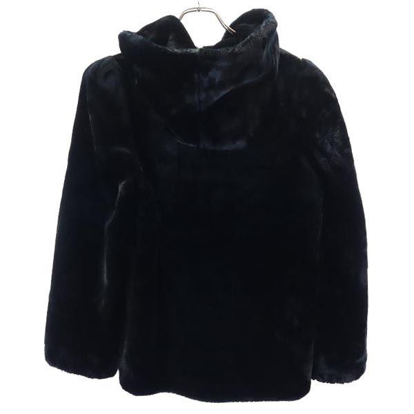 captivity 80s 90s Made in USA Old Fake fur Jacket 45481 black hood Women Used