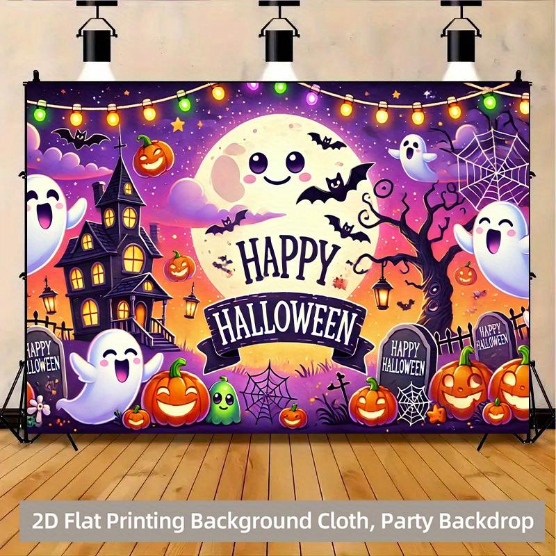 1 piece of 2D Flat Banner featuring Halloween-themed designs with a festive atmosphere - made of polyester fabric - durable