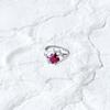 Серебряное кольцо с натуральным рубином 2.633ct, фианитами, вес изделия 3,3 гр (2165316)