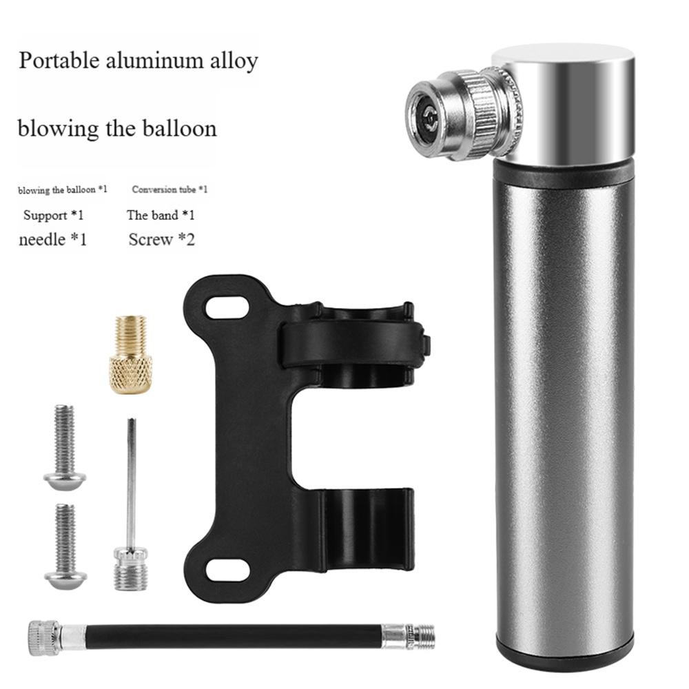 Mountain Bike Aluminum Mini Pump Portable Road Bike Pump Universal for American and French Valve Handheld Basketball Inflator