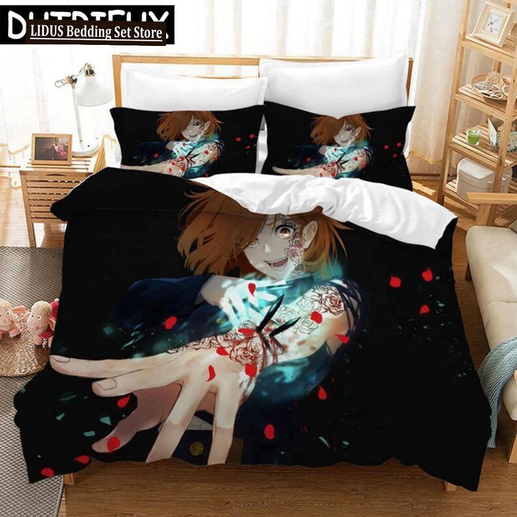 Jujutsu Kaisen Japan Anime 3D Printed Bedding Set King Duvet Cover Pillow Case Comforter Cover Bedclothes Duvet Covers