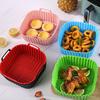 Square Air Fryer Liner Silicone Baking Mat 6.7 Inch Non-Stick Oven Safe Tray BPA-Free Air Fryer Basket for Even Cooking
