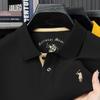 Mercerized Cotton Polo Shirt: Men's Summer Short Sleeve with Small Pony Logo