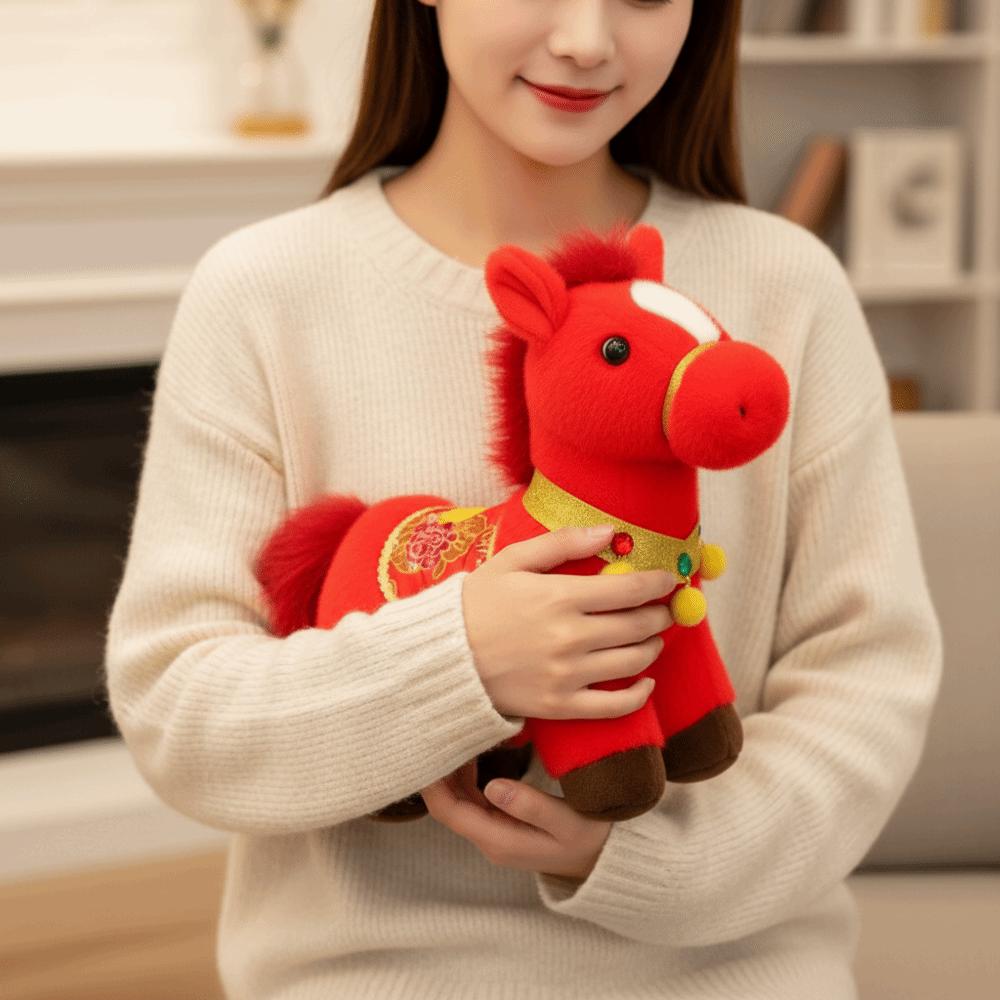 Good Luck 2026 Horse Plush Doll Mascot Dolls Zodiac Pony Figurine Stuffed Horse Toy  Birthday Gift