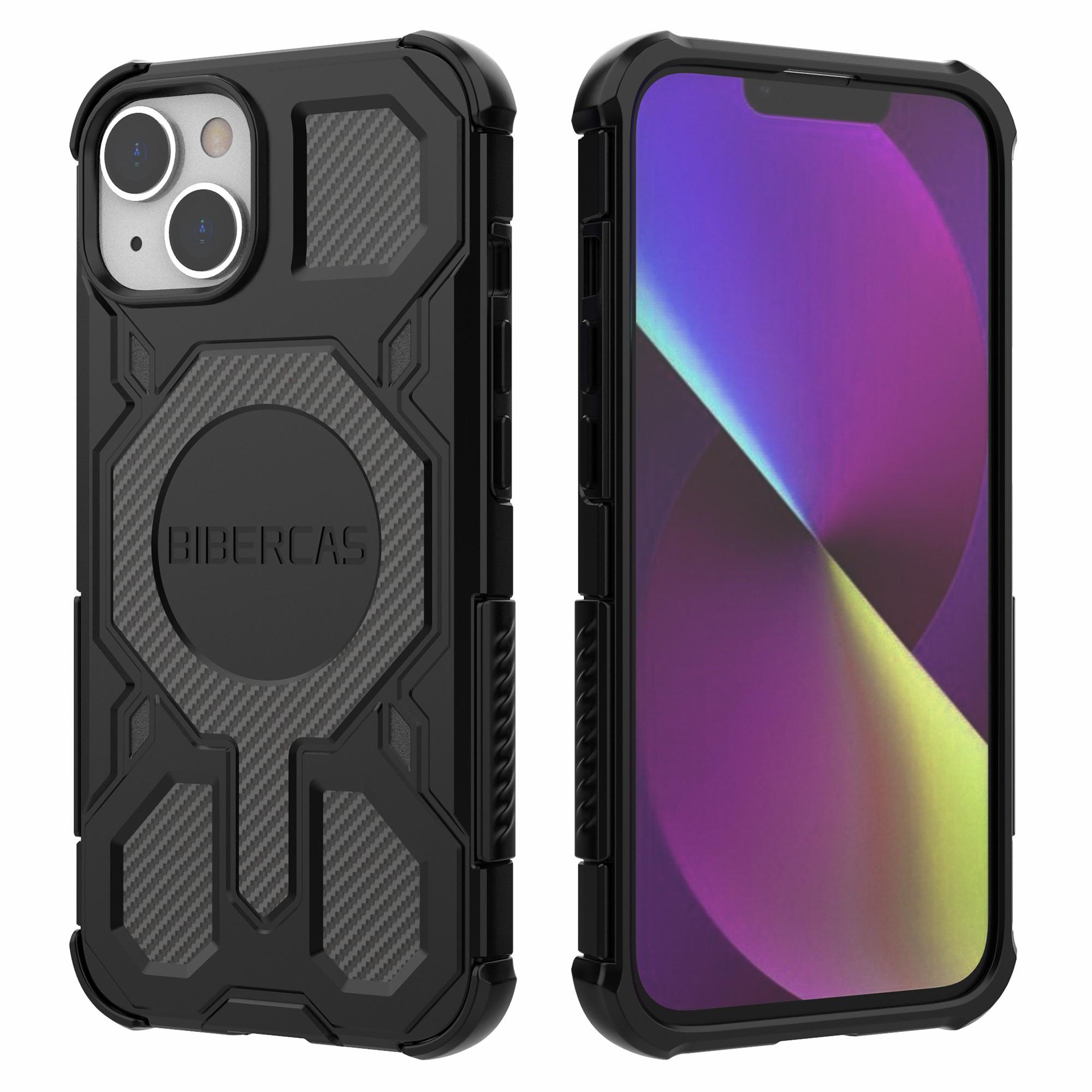 

BIBERCAS J-16 Series For iPhone 14/13 Case Compatible with MagSafe Anti Drop TPU+PC Phone Cover Black