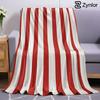Rood & Wit Streep Lichtgewicht Microvezel Zacht Kerst Fleece Deken Warm Gezellig Plaid voor Bed Bank Kantoor Reizen Alle Seizoenen