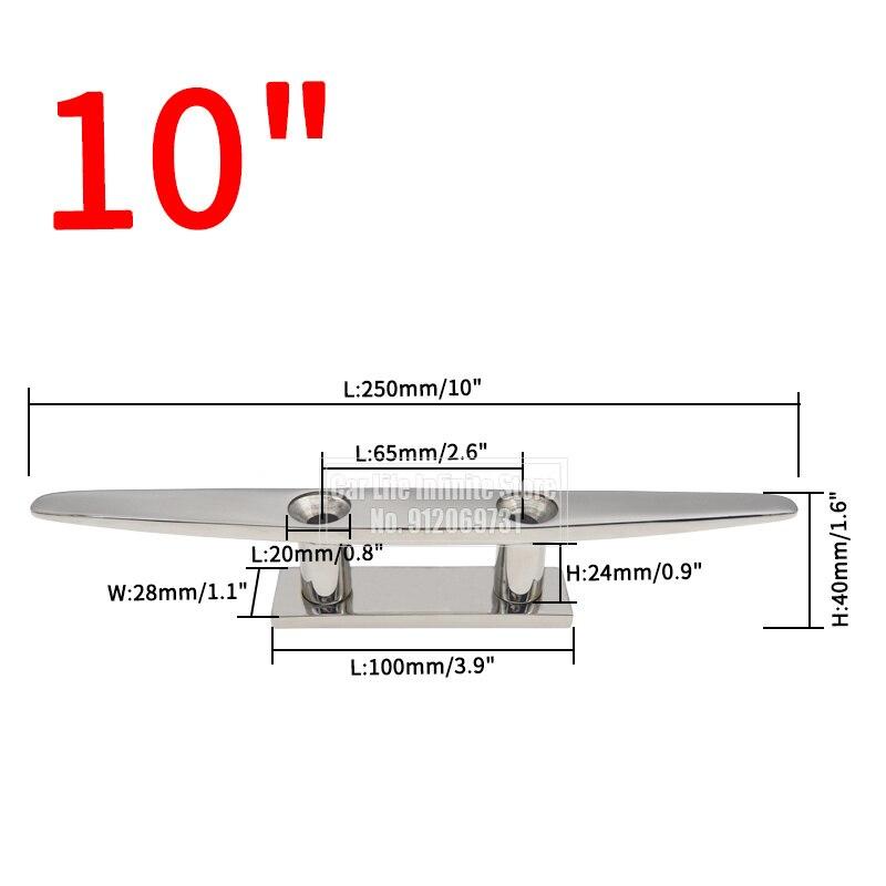 4/5/6/8/10 Zoll Niedrige Flache Klampe 316 Edelstahl Poliert Combo Mooring Klampe Für Marine boot Deck Seil Krawatte Yacht Zubehör