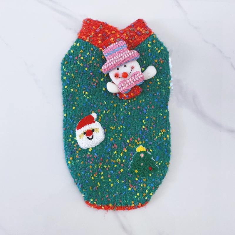 

Christmas Dog Clothes Cat Sweater Coat Puppy Yorkie Pomeranian Shih Tzu Maltese Poodle Bichon Schnauzer Dog Clothing Pet Apparel XS（old） зелений