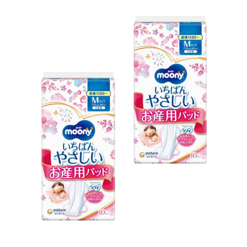 

[Set of 2] Mooney Maternity Care Pads, Medium (for days after birth) - 10 Pads, Postpartum Pads
