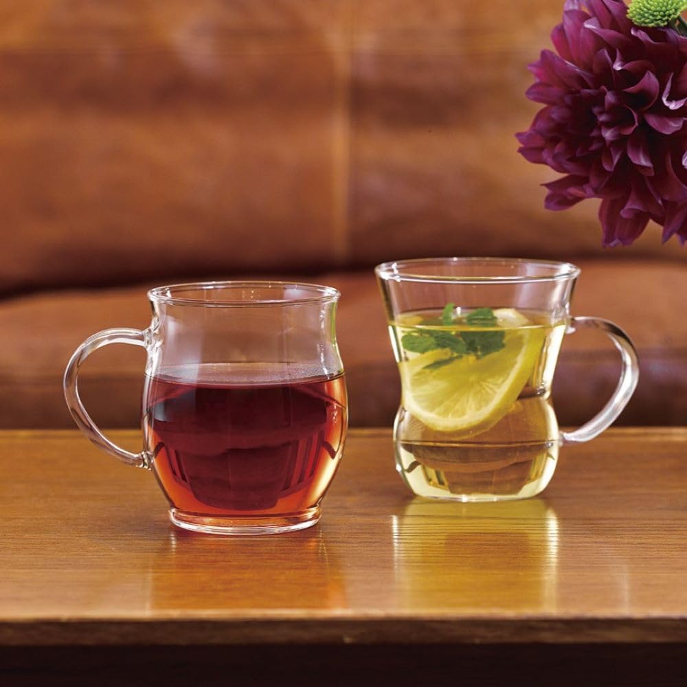 HARIO Fragrance Made In Mug, Heat-Resistant Glass, Microwave/Dishwasher Safe, 330ml, Japan, HKM-1T