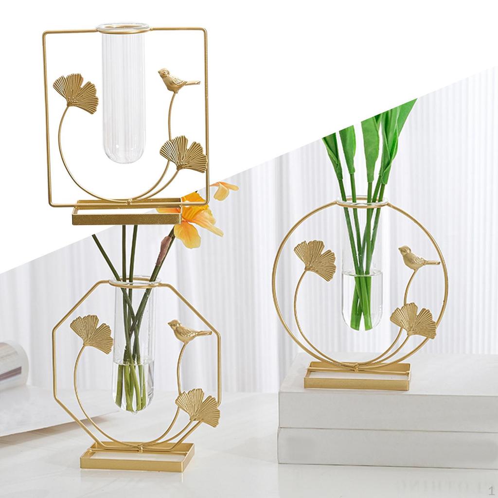 Flower Vase Dried Test Tubes Arrangement Planter Pot Indoor Decor