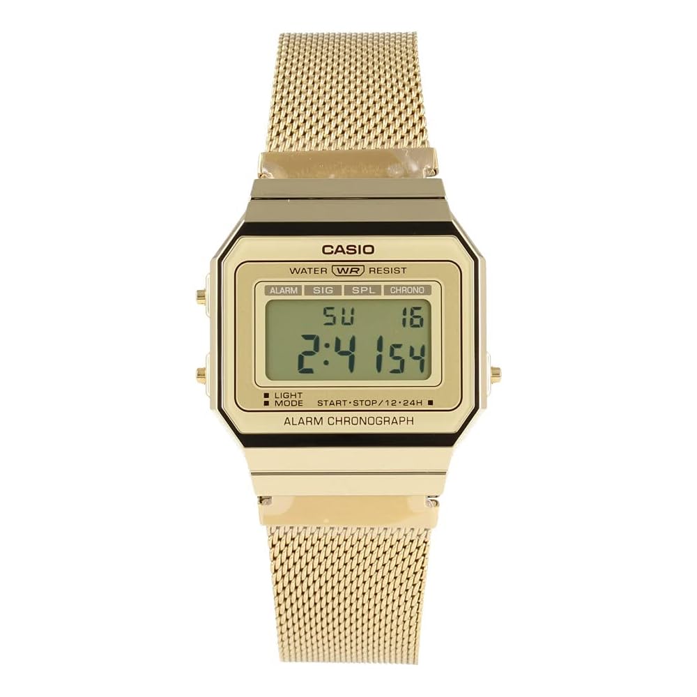 Casio Standard A700WMG-9A Цифровые металлические часы Золотые для мужчин и женщин