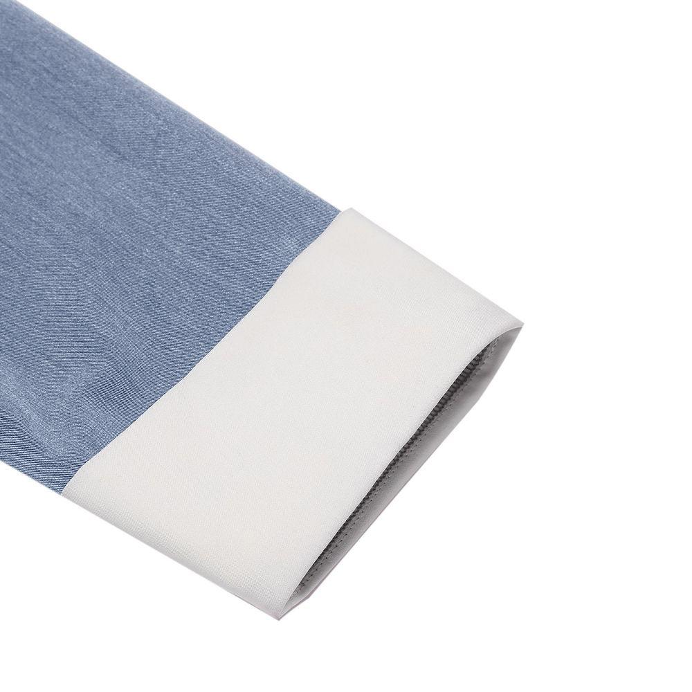 Damska Sukienka Midi Rozkloszowana w Kolorze Dżinsowym Niebieskim Vintage Kołnierzyk Peter Pan Rękaw Trzy Czwarte Eleganckie Sukienki Strój na Okazję