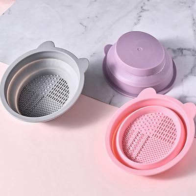 Bear Ears Silicone Makeup Brush Cleaner Scrubbing Pad Beauty Egg Cleaning Eyebrow Brush Cleaning Mat Portable Hand Makeup Tools